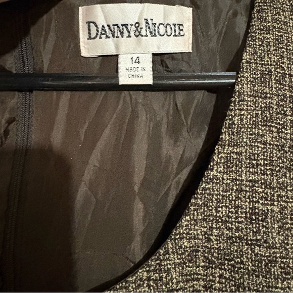 Danny & Nicole Women's Black and Brown Pleated Mini Dress Size 14 - Picture 3 of 6